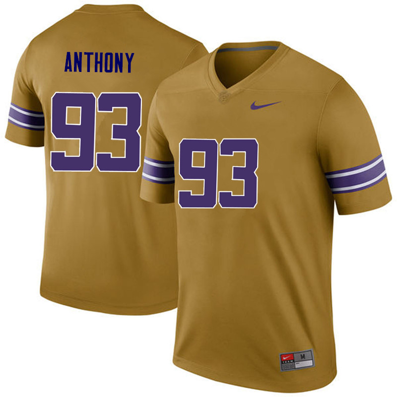Men LSU Tigers #93 Andre Anthony College Football Jerseys Game-Legend